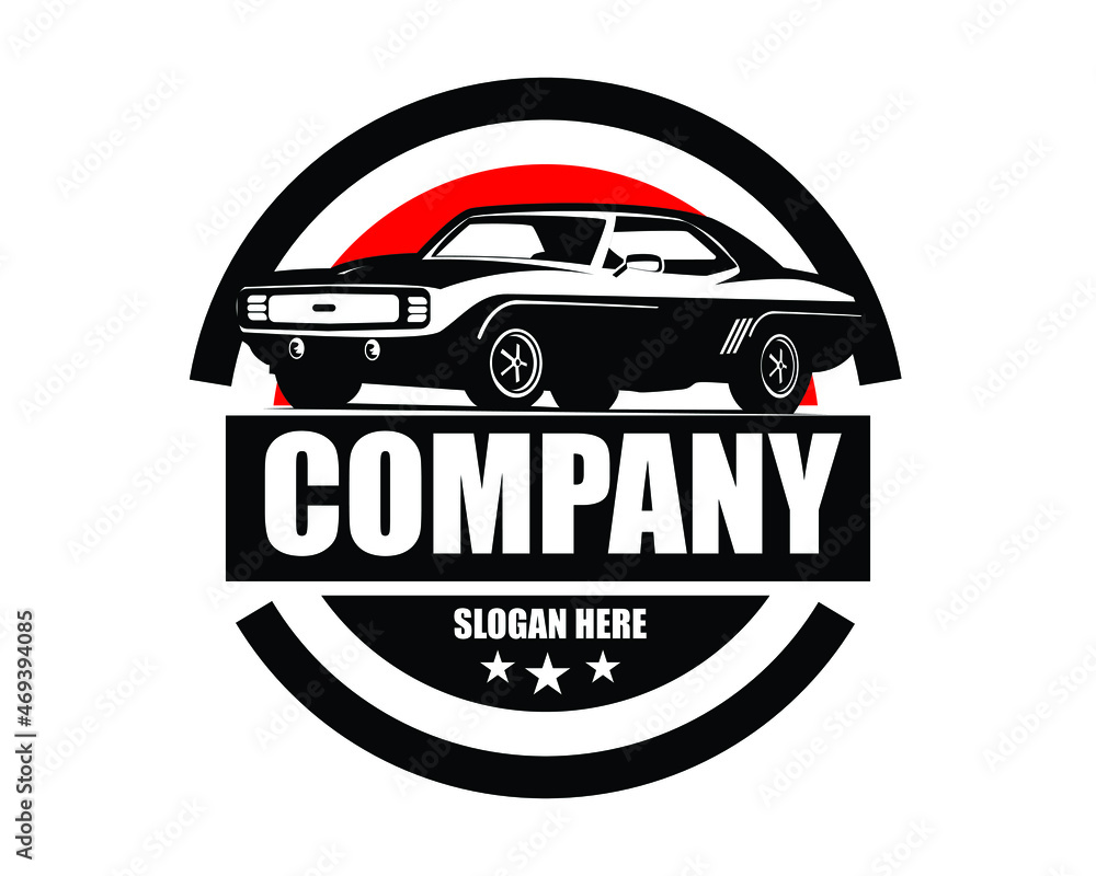american muscle logo car illustration vector isolated