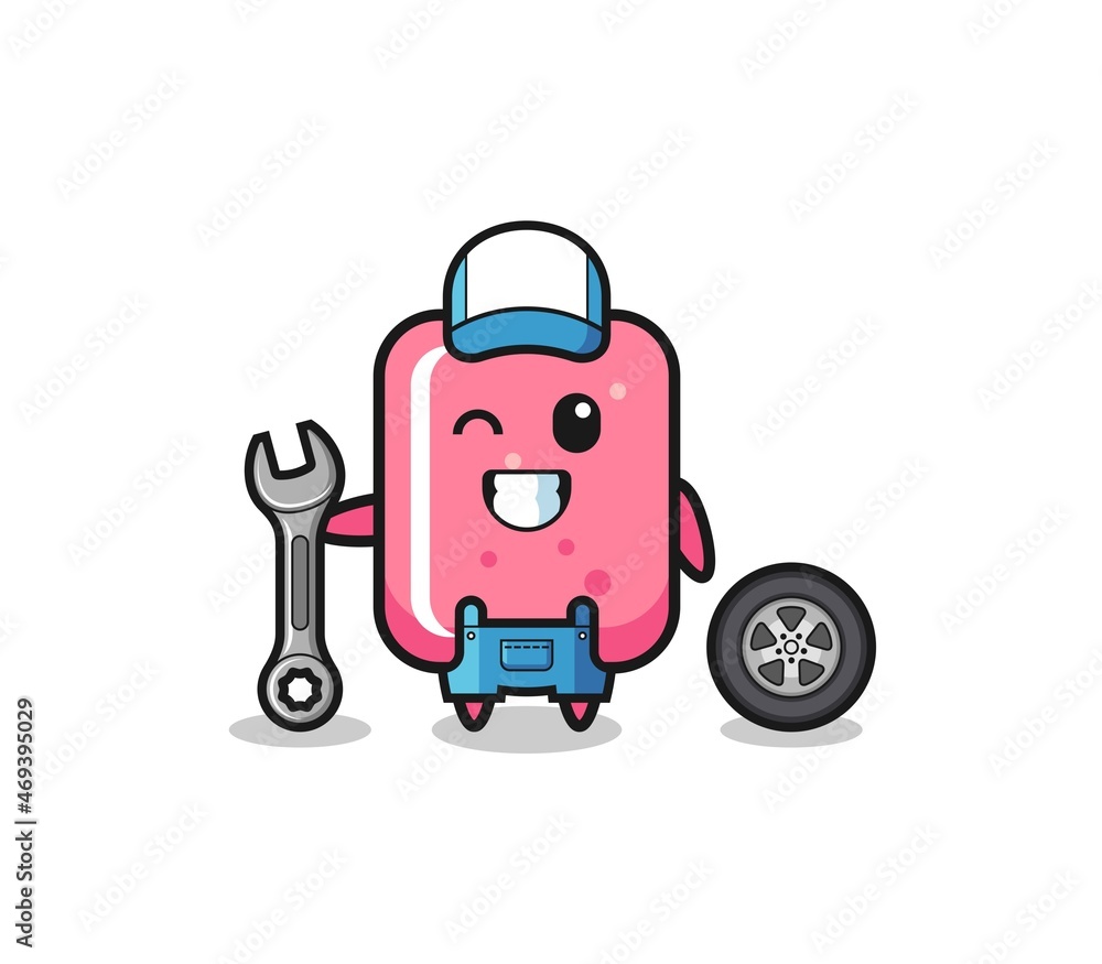 the bubble gum character as a mechanic mascot the bubble gum character as a mechanic mascot