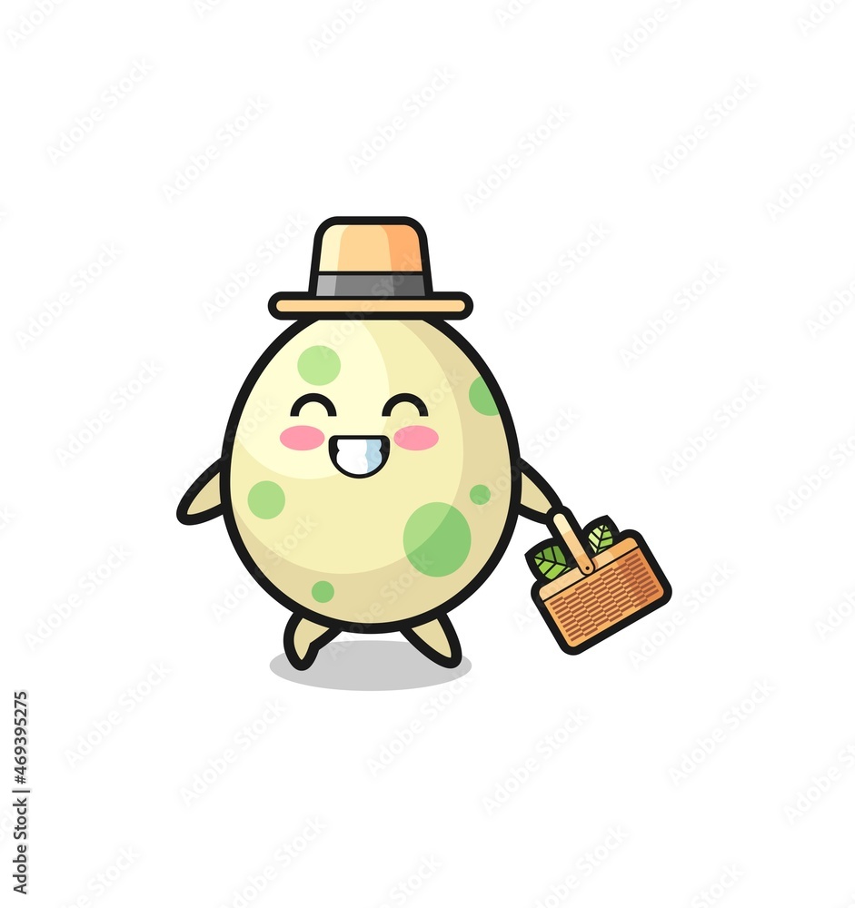 spotted egg herbalist character searching a herbal