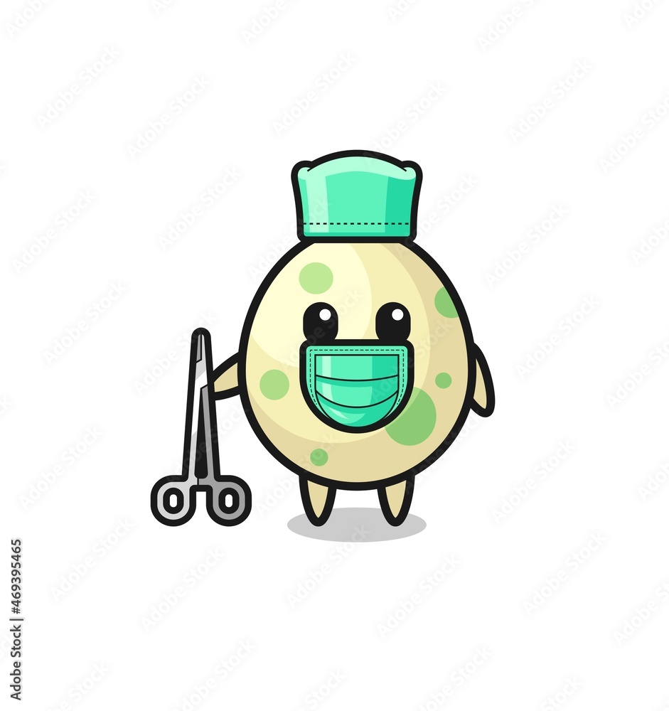 Fototapeta premium surgeon spotted egg mascot character
