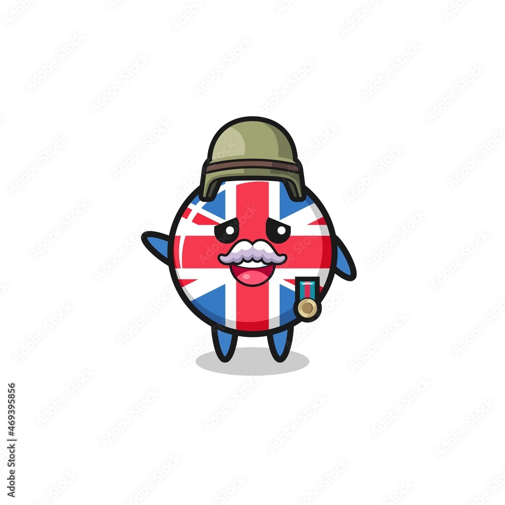 cute united kingdom flag as veteran cartoon cute united kingdom flag as veteran cartoon