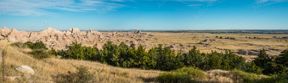 Great plain in Badlands National Park, South Dakota