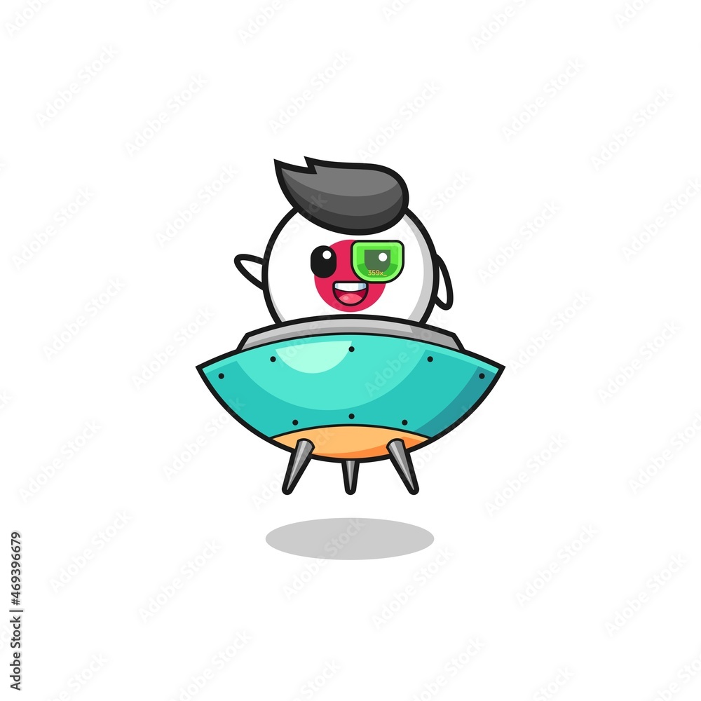 japan flag cartoon riding a future spaceship japan flag cartoon riding a future spaceship