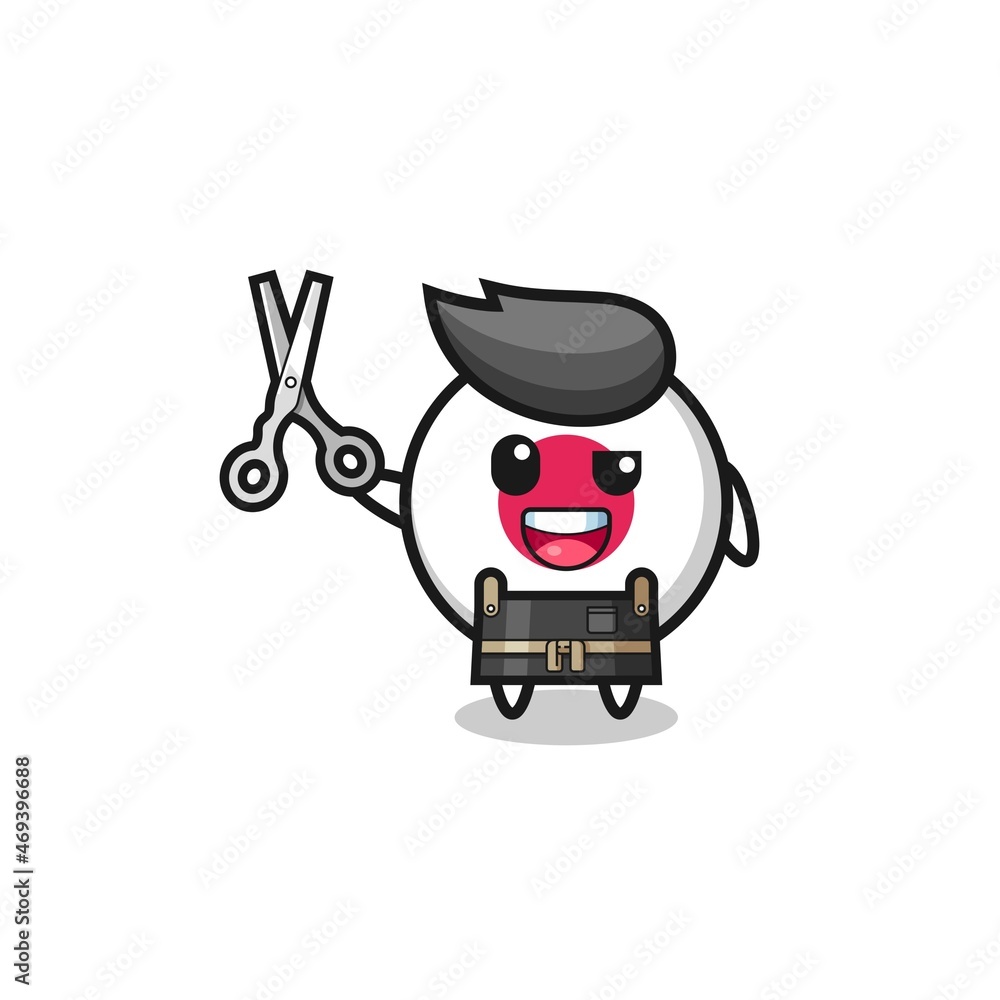 japan flag character as barbershop mascot japan flag character as barbershop mascot