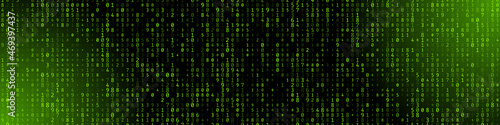 A stream of binary matrix code on the screen. numbers of the computer matrix. photo