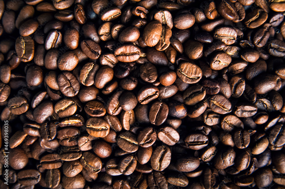 Close-up coffee beans background texture.. Close-up coffee beans background texture..