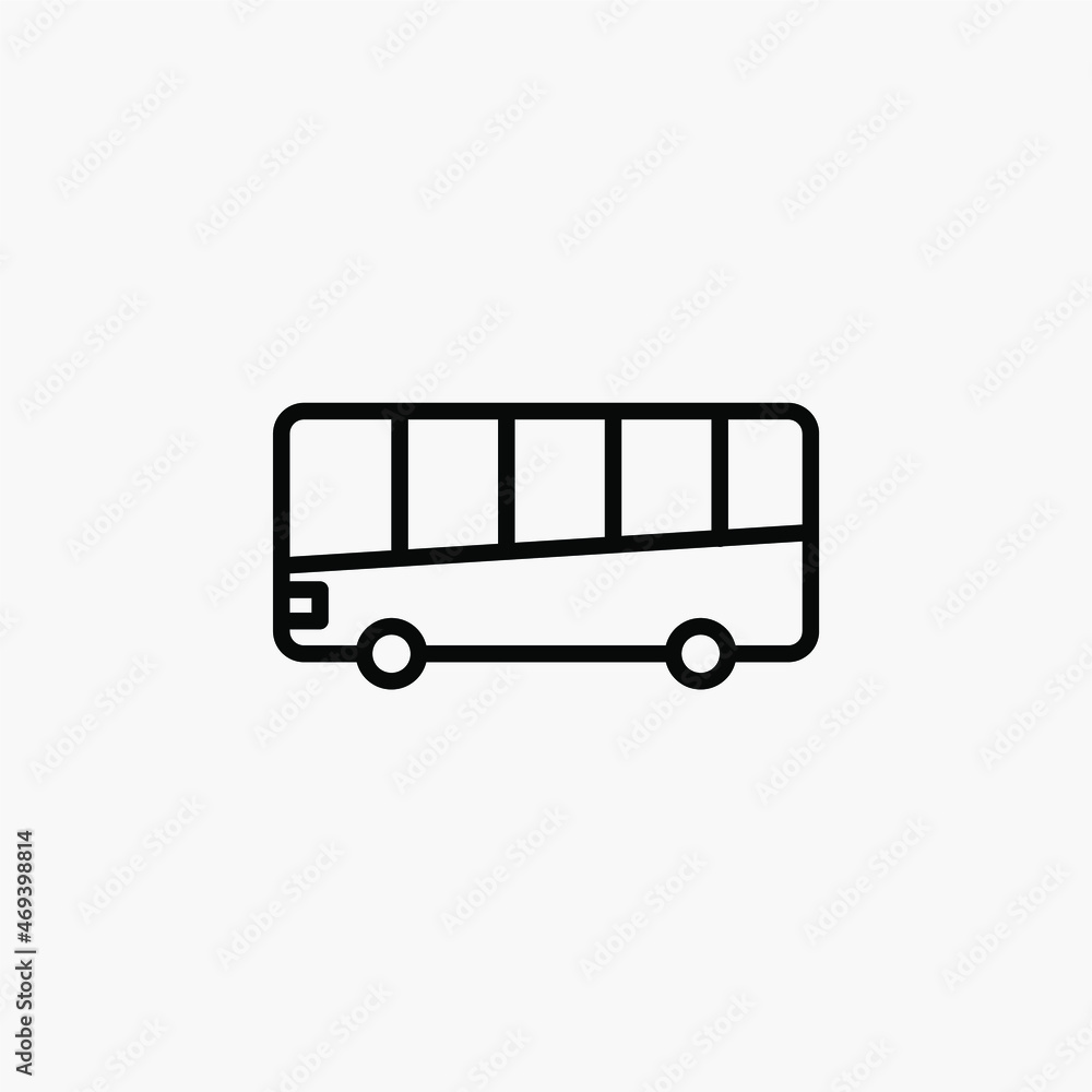 Bus, public transportation line icon, vector, illustration, logo template. Suitable for many purposes.