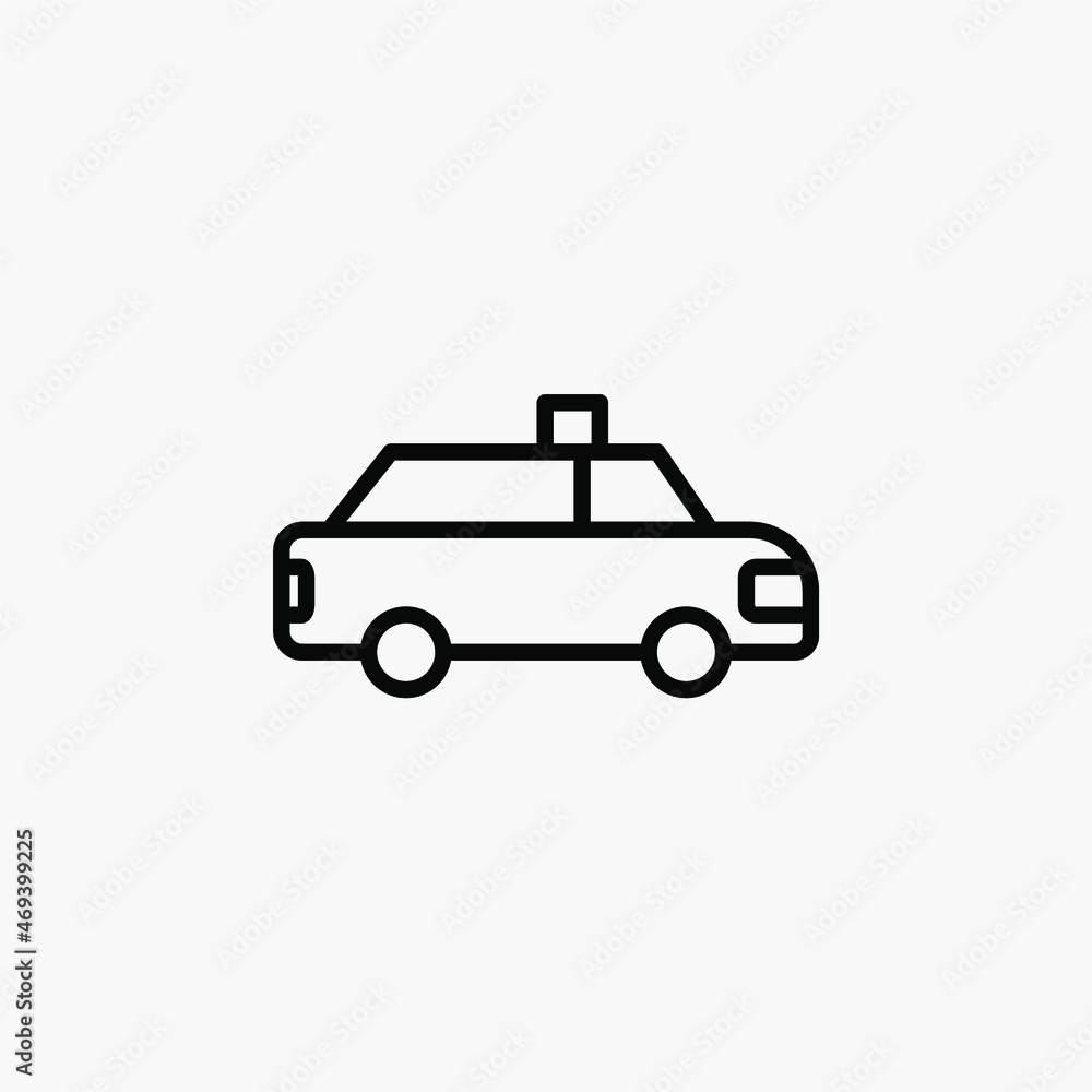 Cab, taxi line icon, vector, illustration, logo template. Suitable for many purposes.