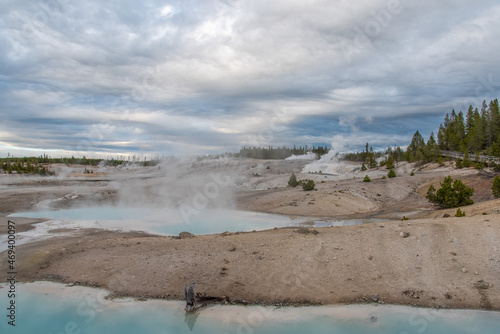 Steaming Mud Pod Area in famous Yellowstone National Park