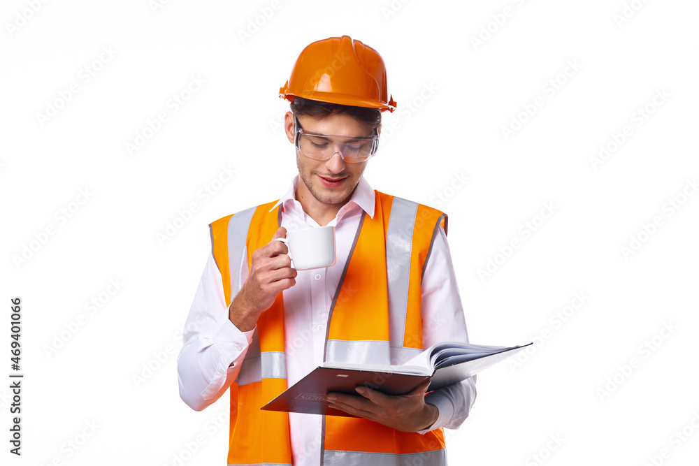 man in work uniform orange helmet safety professional work man in work uniform orange helmet safety professional work
