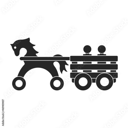 Wooden toy vector icon.Black vector icon isolated on white background wooden toy.