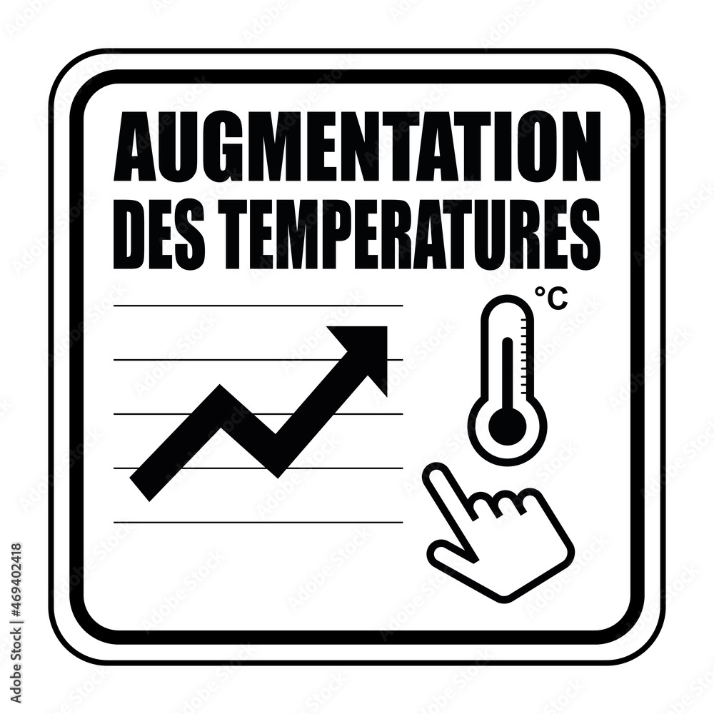 Logo augmentation des températures. Logo augmentation des températures.
