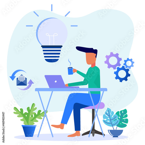 Illustration vector graphic cartoon character of creative business innovation