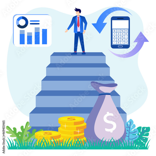 Illustration vector graphic cartoon character of entrepreneur