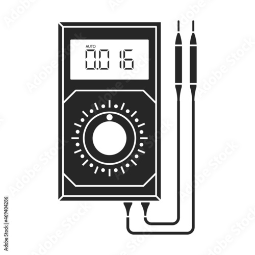 Multimeter vector icon.Black vector icon isolated on white background multimeter.