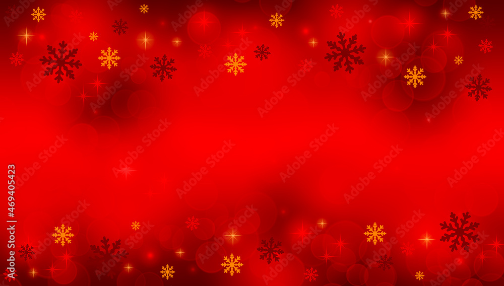 Red christmas background with snowflakes and glowing lights. Red christmas background with snowflakes and glowing lights.