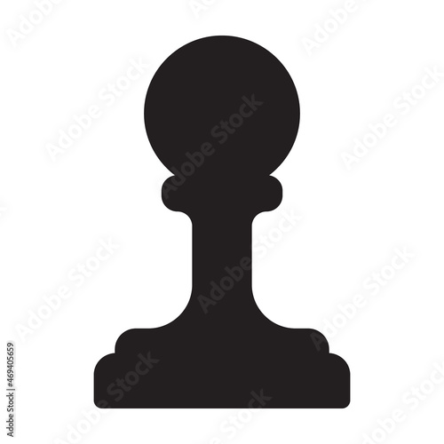 Chess game black vector icon.Black vector illustration of pawn. Isolated illustration of chess game icon on white background.