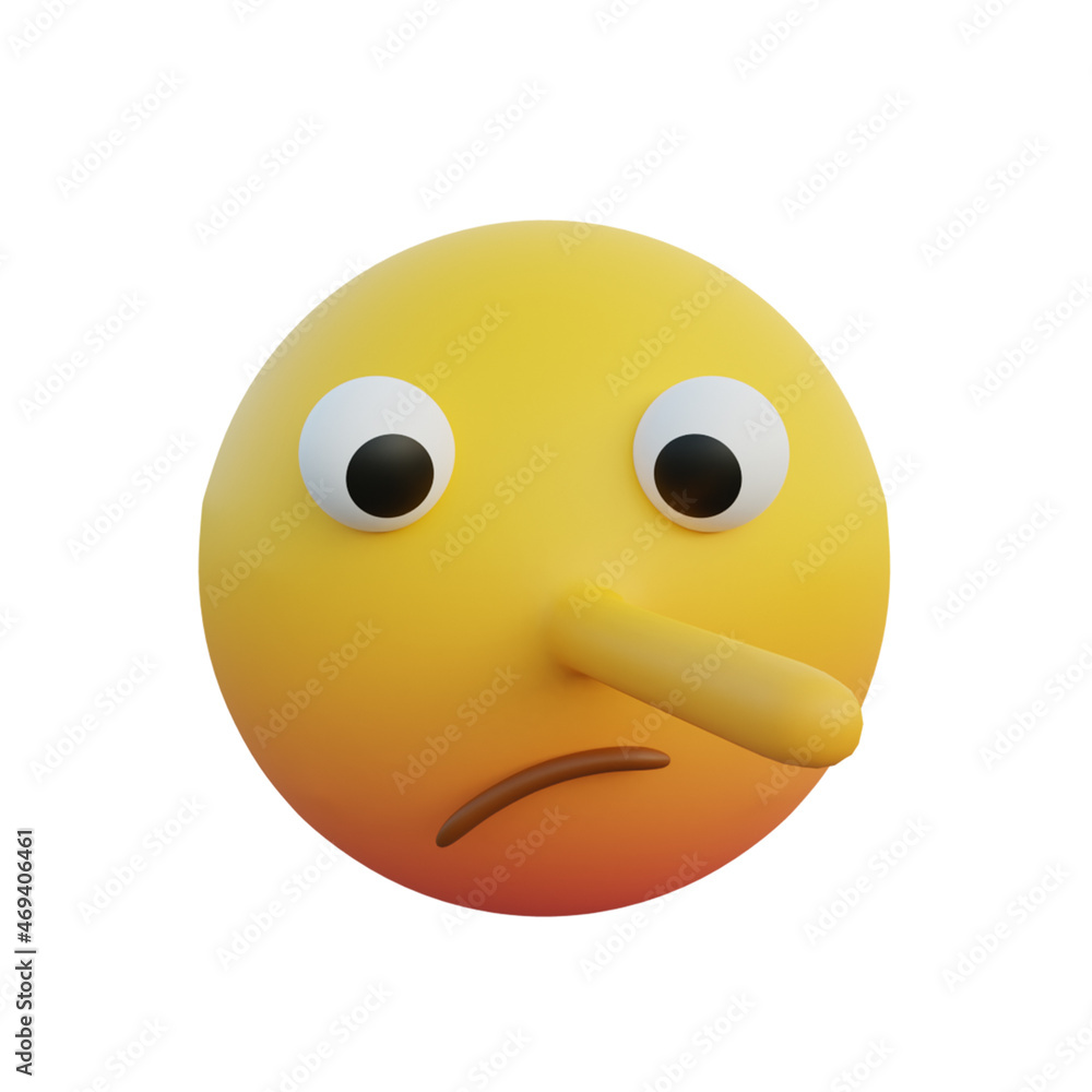 Fototapeta premium 3d illustration Emoticon expression pinocchio's face