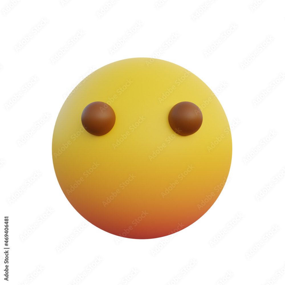 Fototapeta premium 3d illustration blank face emoticon