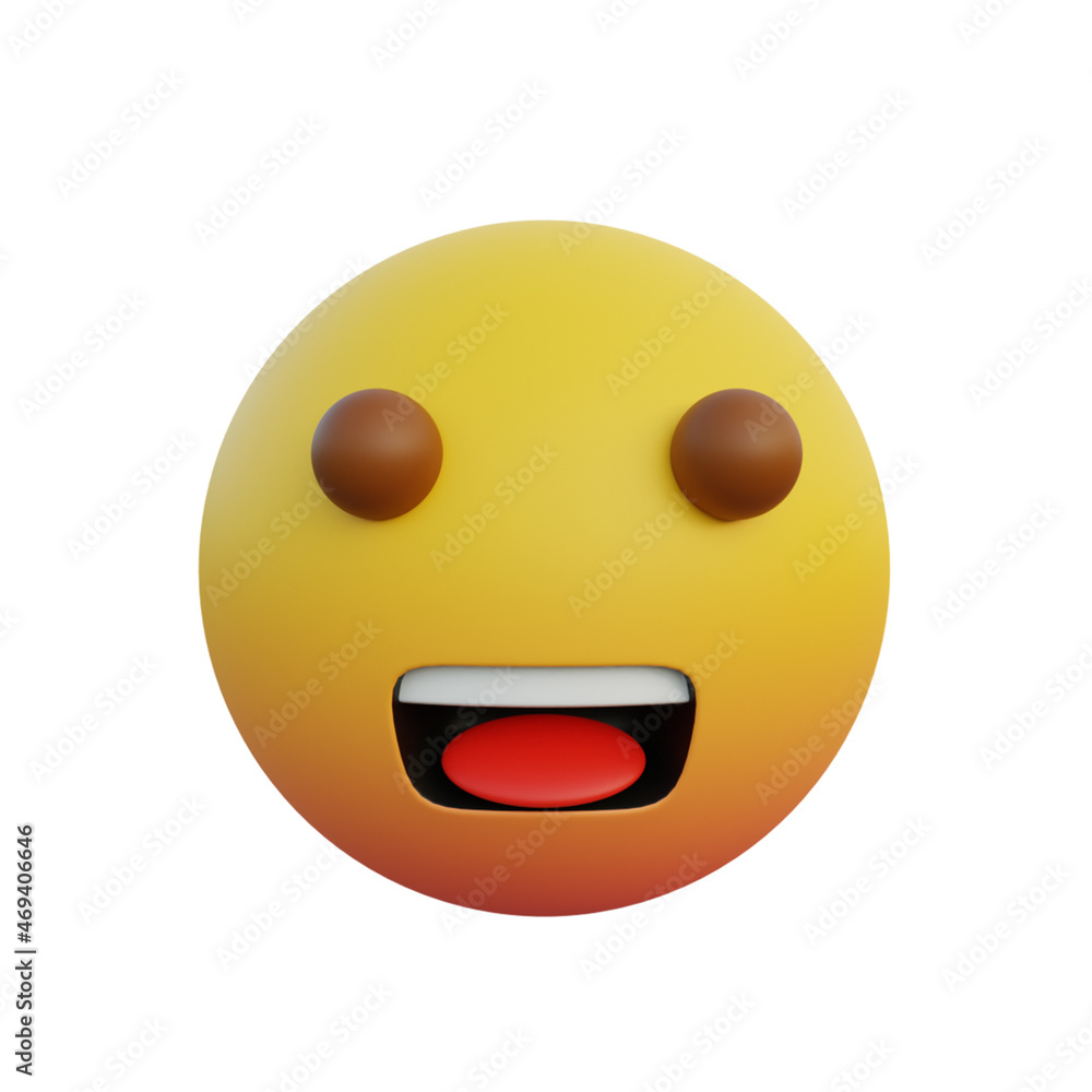 Fototapeta premium 3d illustration Emoticon happy or happy expression