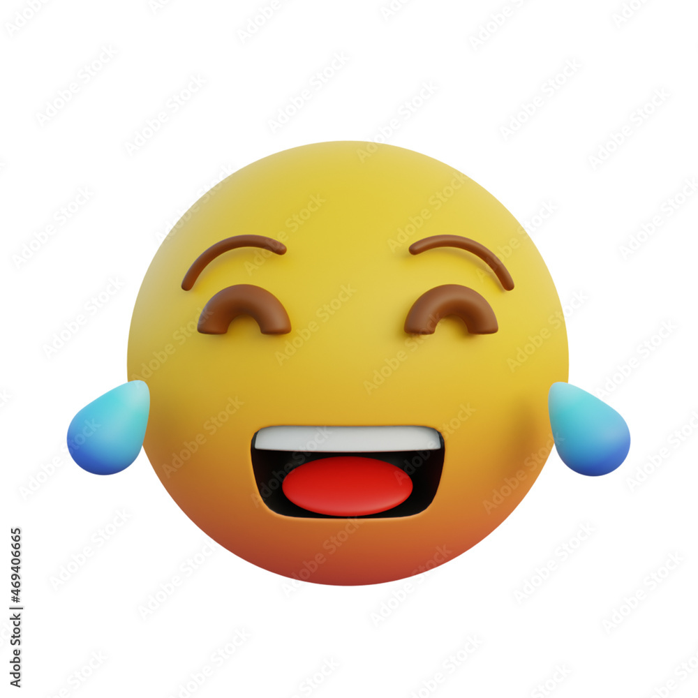 Fototapeta premium 3d illustration Emoticon expression laugh to tears