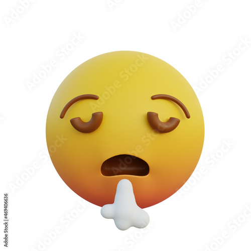 Photography 3d illustration Emoticon expression Exhaling sigh