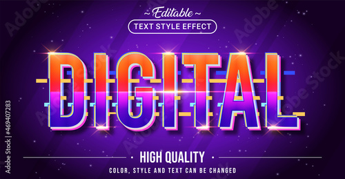 Editable text style effect - Digital text style theme.