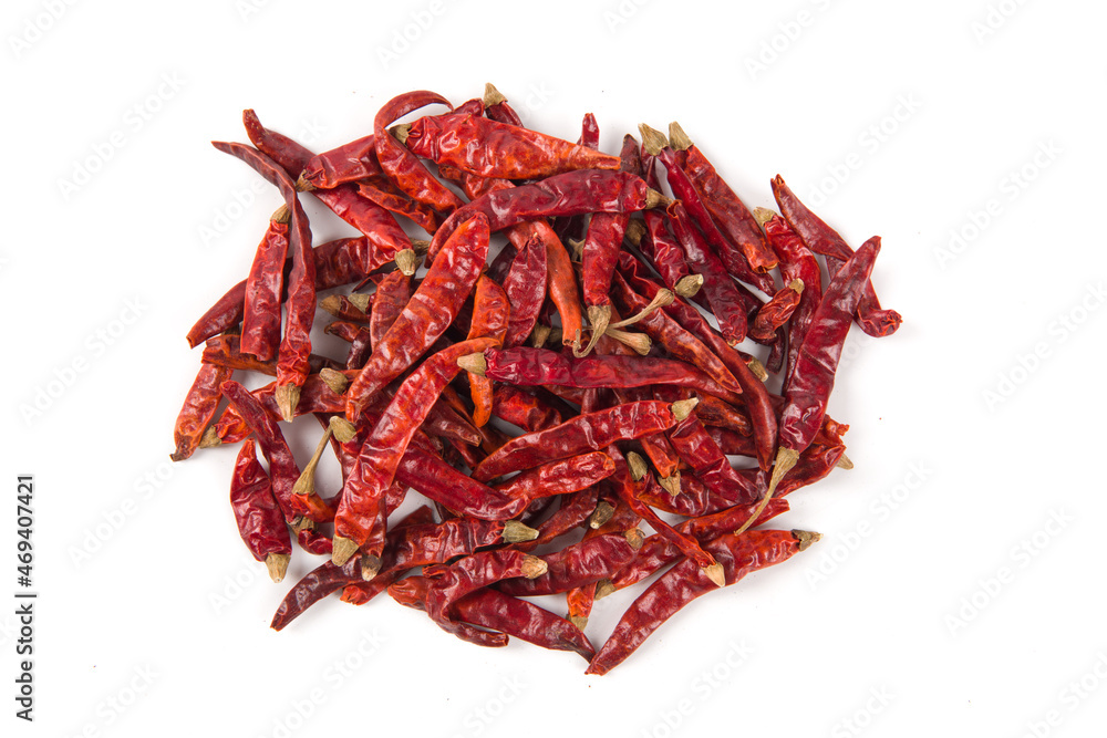 dry red pepper isolated on white background dry red pepper isolated on white background