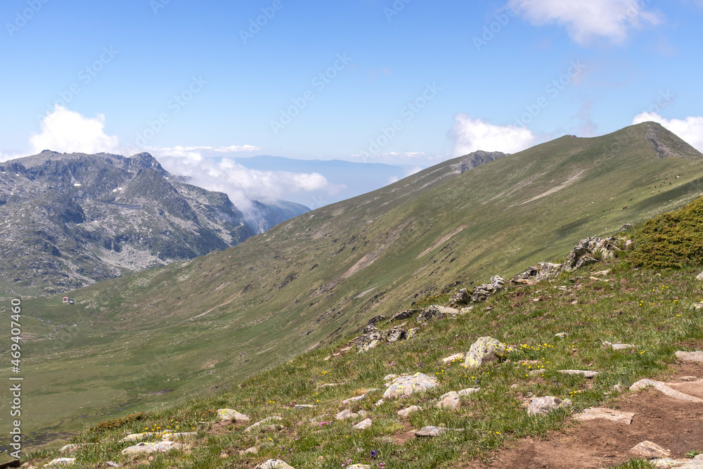 Landscape of Rila Mountain near The Seven Rila Lakes, Bulgaria