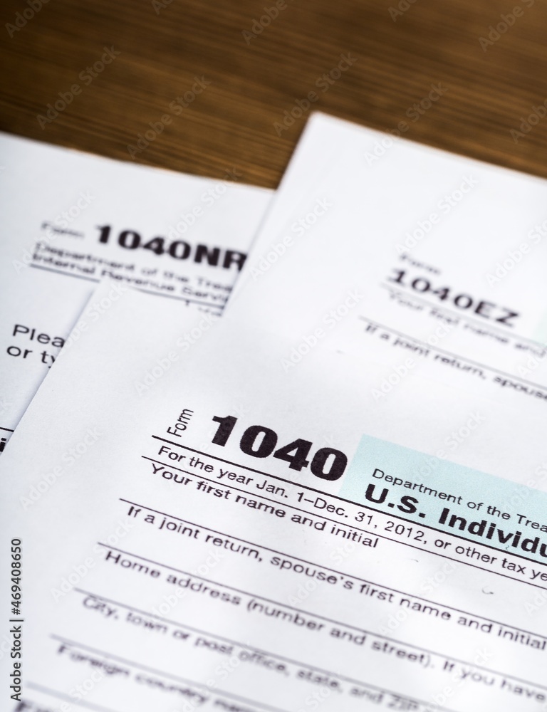 Tax form concept on the office desk Tax form concept on the office desk