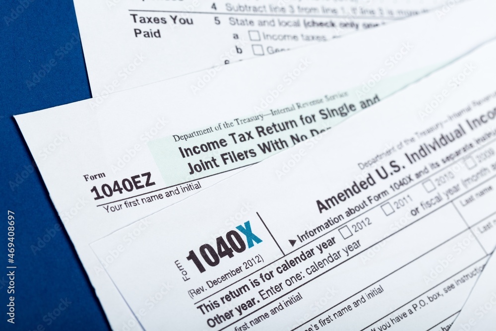 Tax form concept on the office desk Tax form concept on the office desk