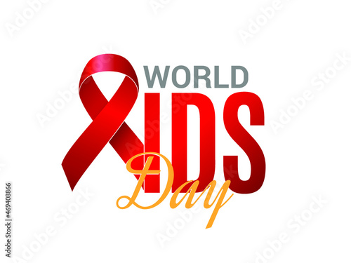 Vector illustration typography logo for World AIDS Day, 1st December,  every year to raise awareness and knowledge about HIV and a call to move toward ending the HIV epidemic.