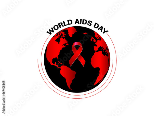 Vector illustration typography logo for World AIDS Day, 1st December,  every year to raise awareness and knowledge about HIV and a call to move toward ending the HIV epidemic.