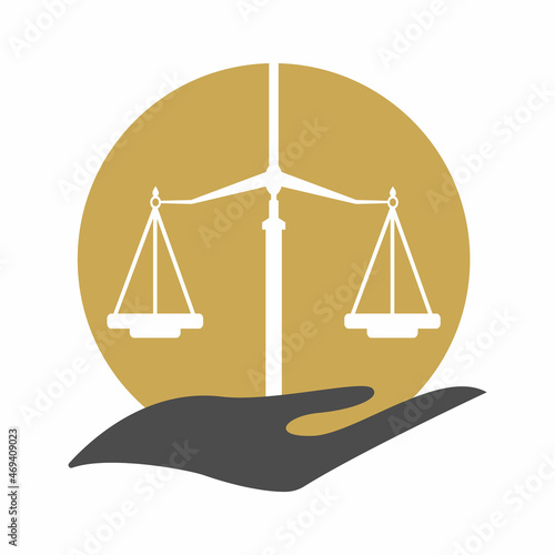 Law Care Logo design template. Balance logo design related to attorney, law firm or lawyers.