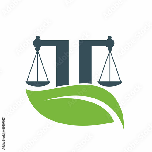 Nature Law Firm Logo design template. Green Scales logo concept.