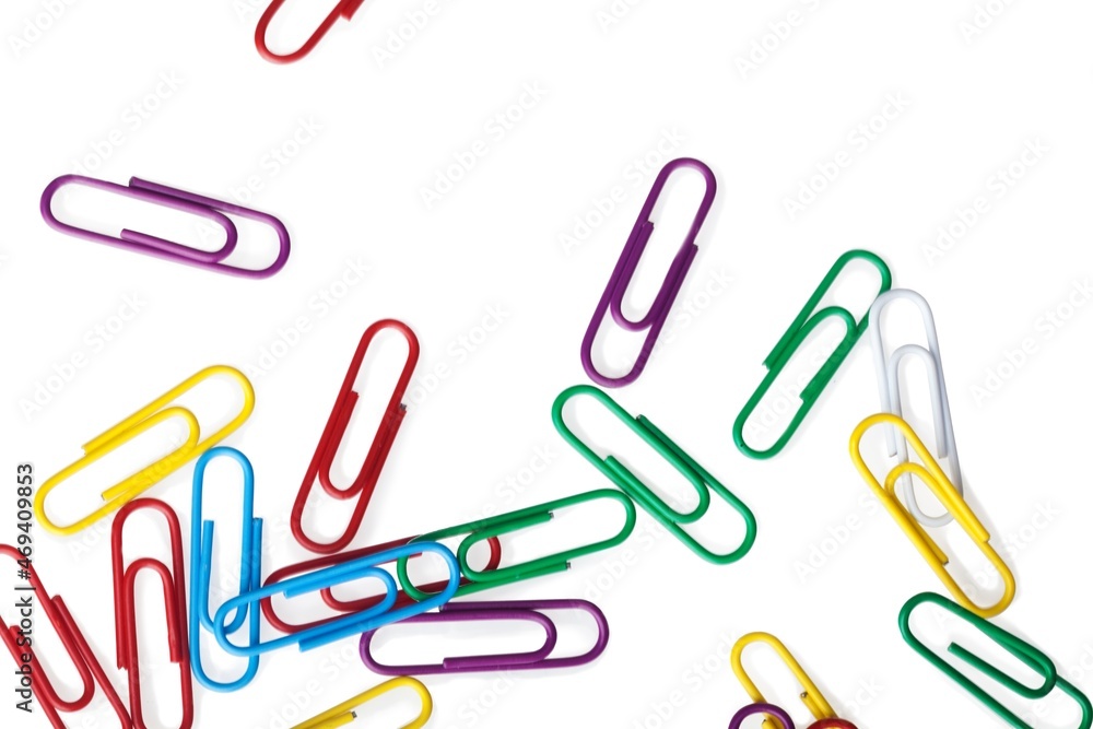 Scattered Colorful Paper Clips Scattered Colorful Paper Clips