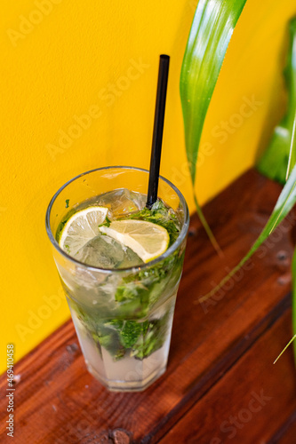 Cold drinks, mojio with ice
