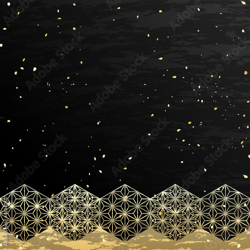 麻の葉模様　和風背景素材