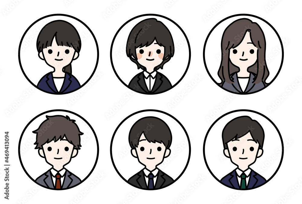 人物アイコンセット_スーツ