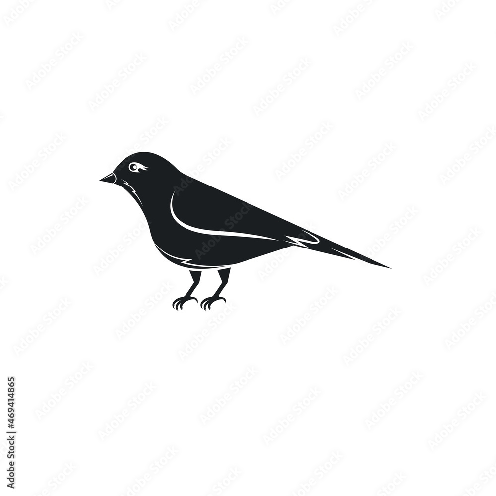 Obraz premium black canary bird icon vector illustration concept design
