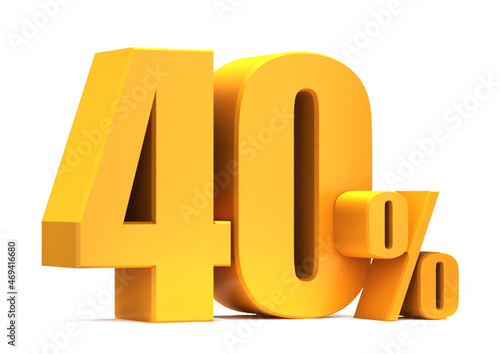 Gold 40 Percent off 3d Sign on White Background, Special Offer 40% Discount Tag, Sale Up to 40 Percent Off,big offer, Sale, Special Offer Label, Sticker, Tag, Banner, Advertising, offer Icon