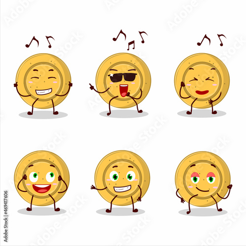 An image of dalgona candy circle dancer cartoon character enjoying the music
