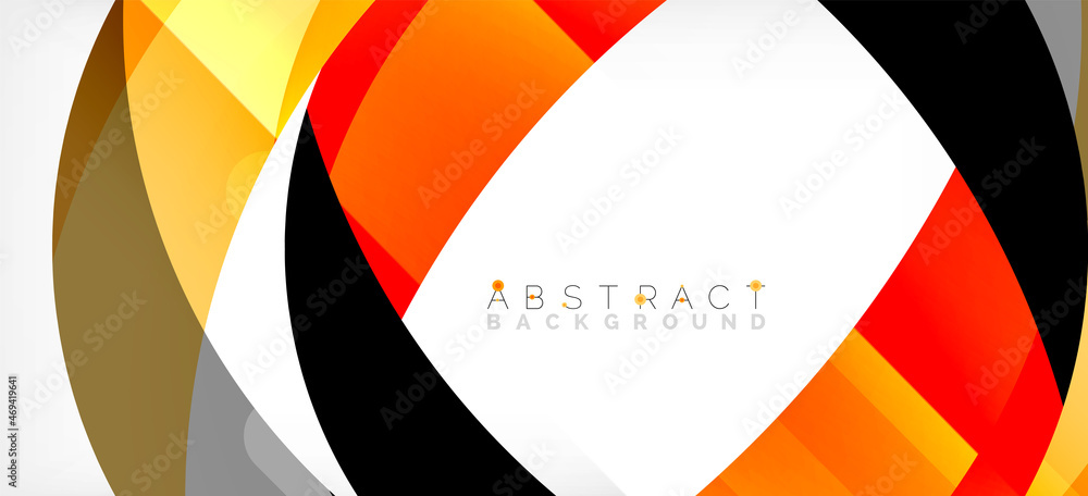 Geometric abstract background. Circle created with overlapping color shapes. Vector Illustration For Wallpaper, Banner, Background, Landing Page Geometric abstract background. Circle created with overlapping color shapes. Vector Illustration For Wallpaper, Banner, Background, Landing Page