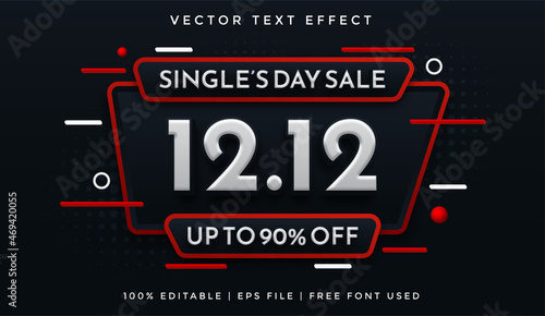 1212 single's day sale text effect template