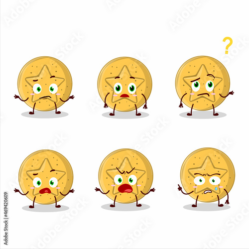 Cartoon character of dalgona candy star with what expression