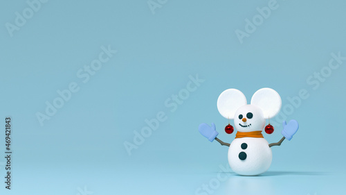 Snowman with Christmas balls earrings. 