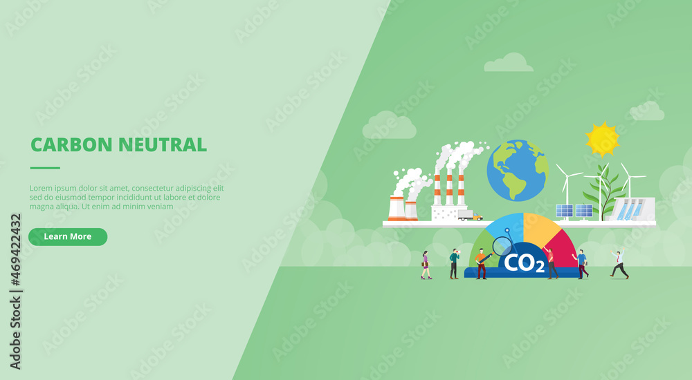 Fototapeta premium carbon neutral concept for website landing homepage template banner or slide presentation