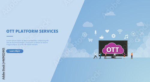 ott over the top media services for website landing homepage template banner or slide presentation photo