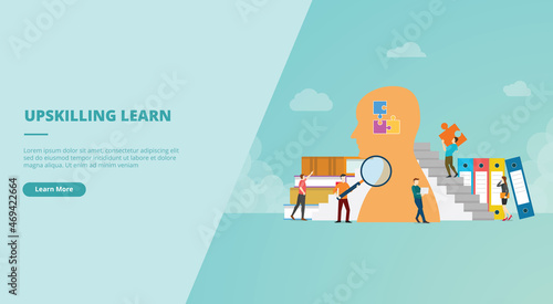 upskilling learn concept for website landing homepage template banner or slide presentation