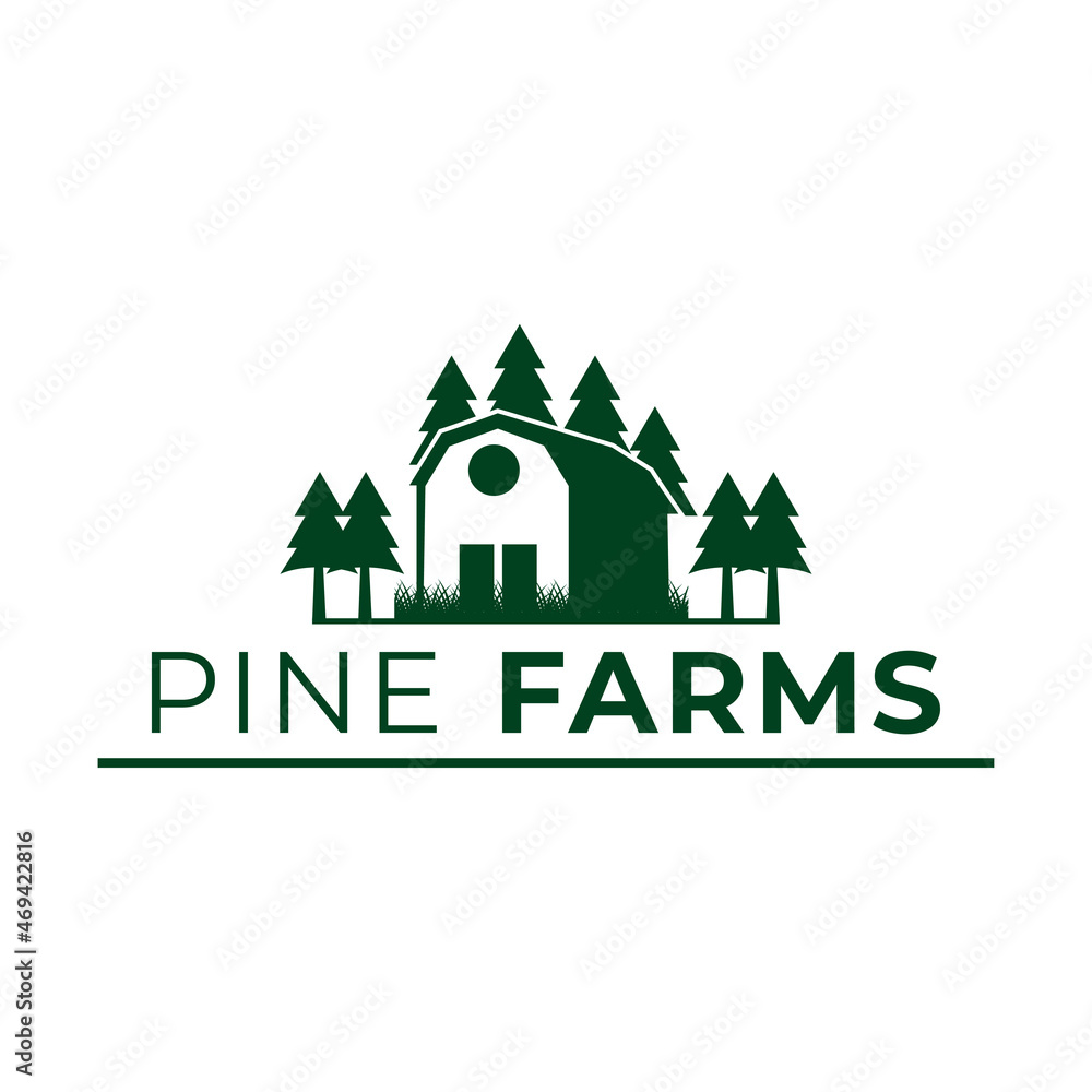 pine farms logo vector template.